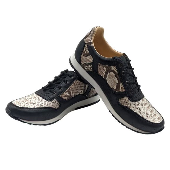 Black & Natural Python Sneaker - Picture 8 of 9